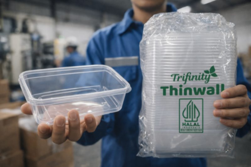 Tangerang bukan cuma kota industri, tapi kota inovasi! 🏭✨ PT Triguna Jaya Sentosa bangga memproduksi wadah Trifinity langsung dari tanah Banten untuk restoran di seluruh Indonesia.